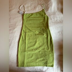 Aritzia Contour One-Shoulder Mini Dress - Green